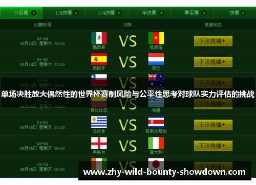单场决胜放大偶然性的世界杯赛制风险与公平性思考对球队实力评估的挑战 单场决胜放大偶然性的世界杯赛制风险与公平性思考对球队实力评估的挑战